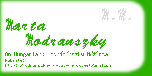marta modranszky business card